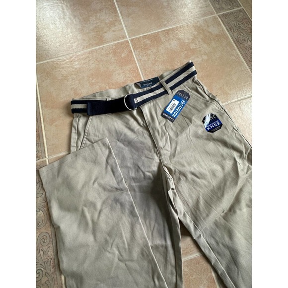 NAUTICA School Uniform Khaki Adjustable Waist size Boys 20 Regular - Picture 2 of 7